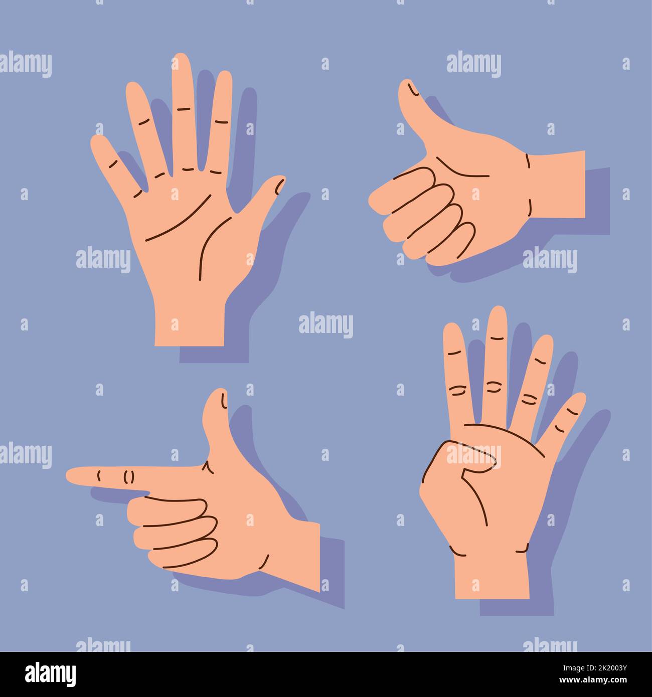 hands human four gestures Stock Vector Image & Art Alamy