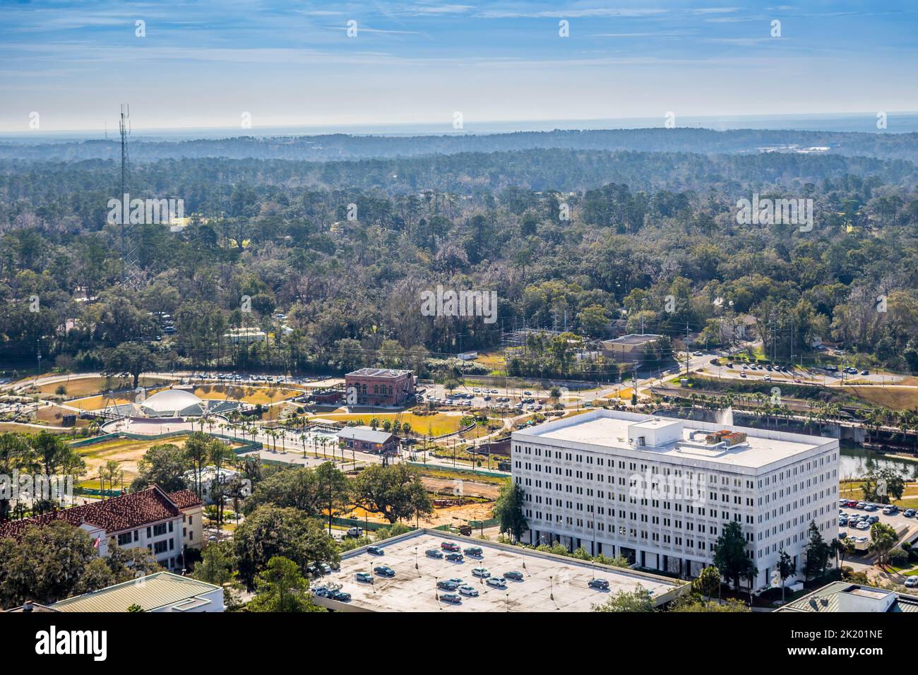 City view from inside the old capital of Tallahassee, Florida Stock Photo