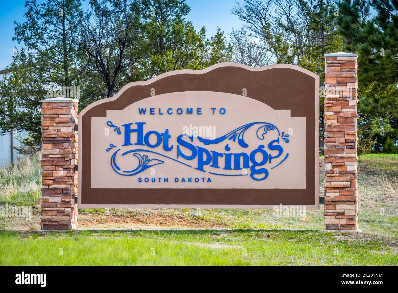An entrance road going to Hot Springs, South Dakota Stock Photo Alamy