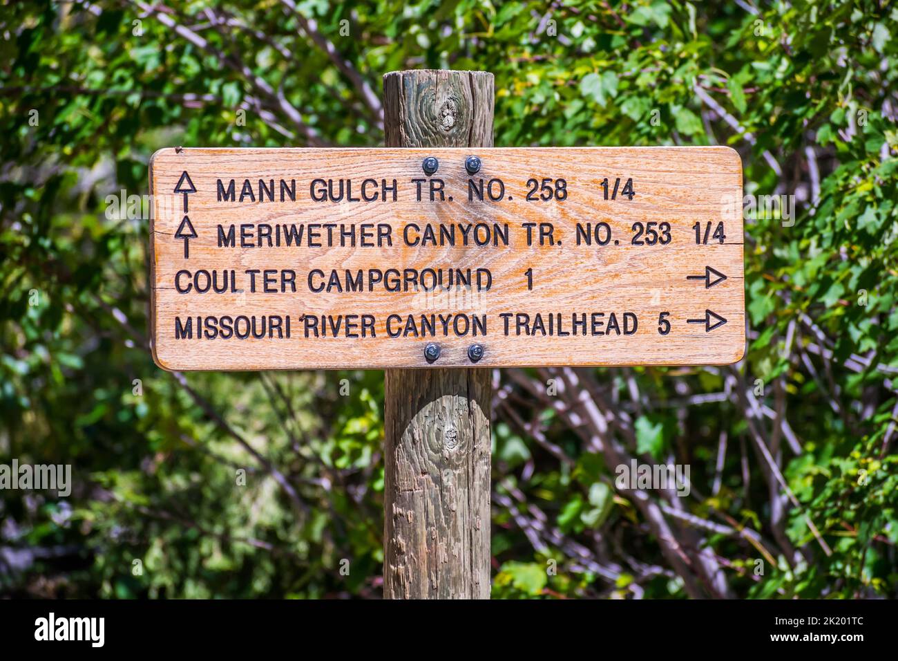 A description board in Helena National Forest, Montana Stock Photo Alamy