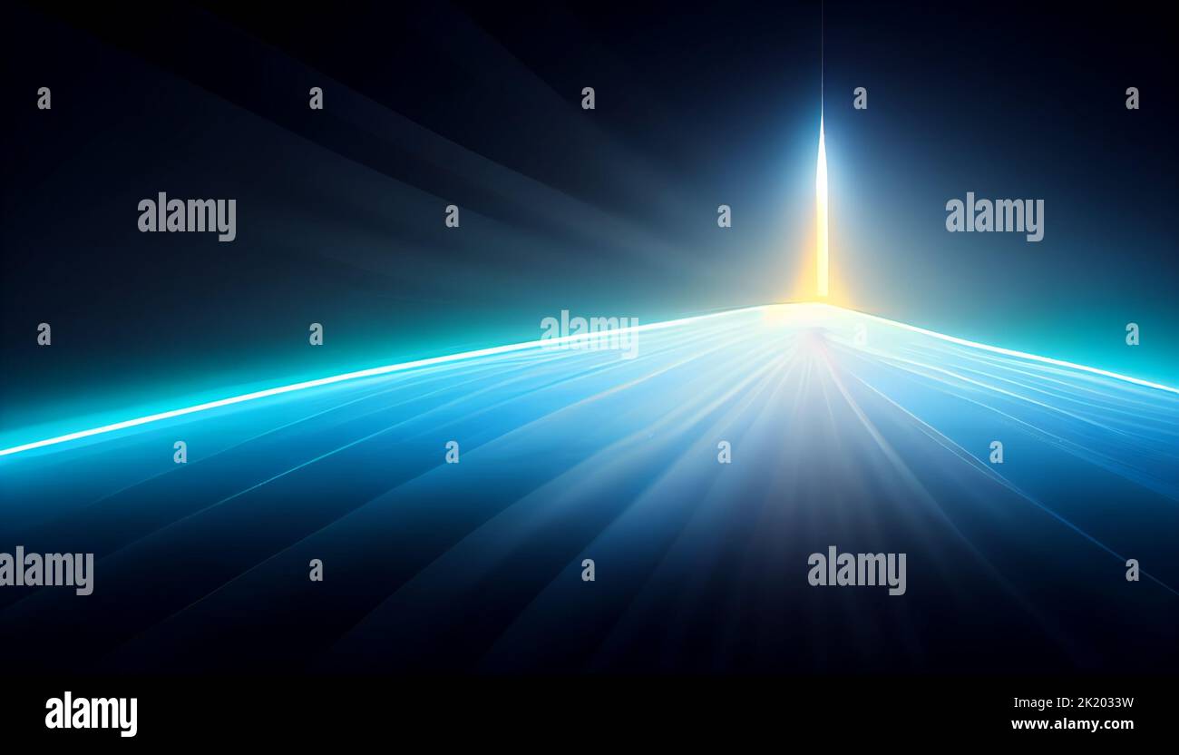 Background of the glowing blue light, Digital Generate Image Stock Photo