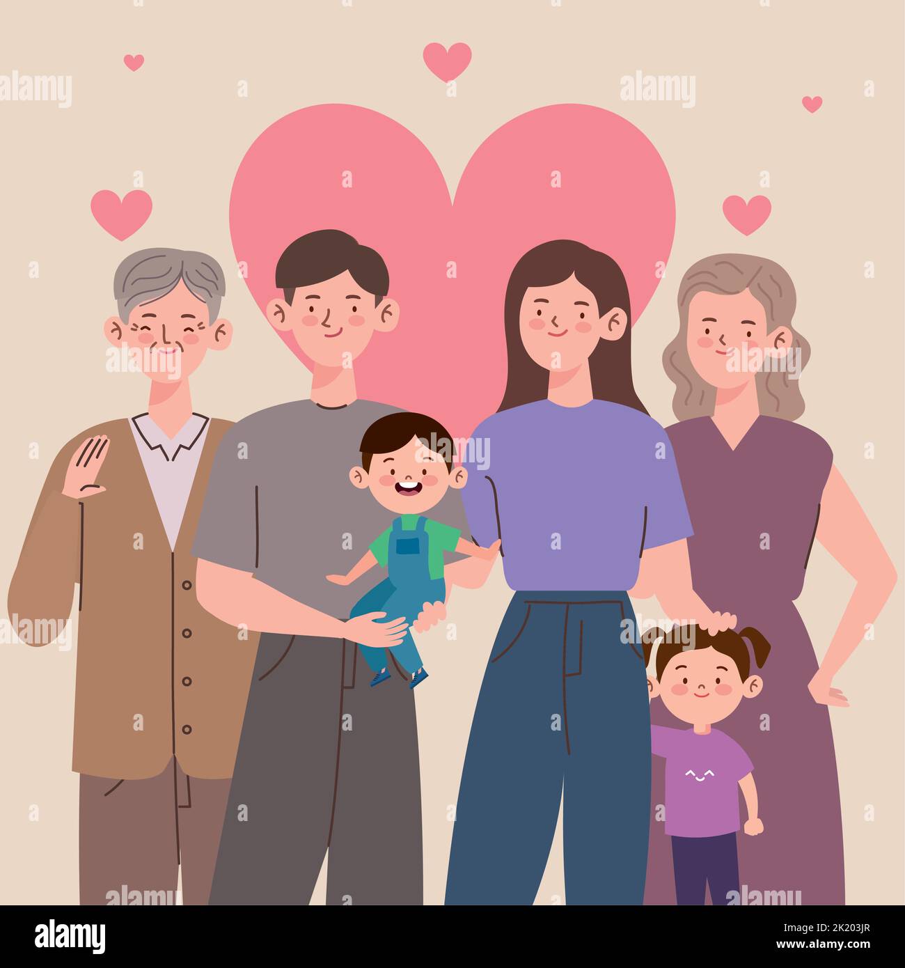korean family members group Stock Vector Image & Art - Alamy