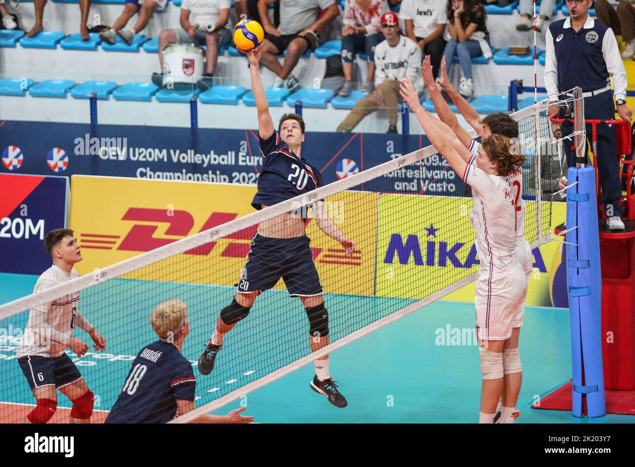Spike of Branislav Skasko (SVK) during U20 European Championship ...