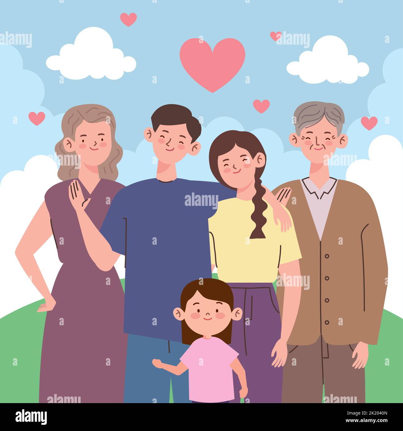 Korean family members stock vector image art alamy