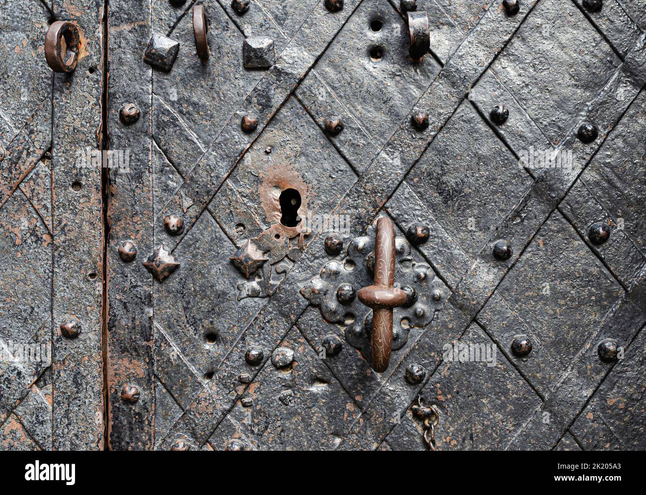 Vintage metal door Stock Photo - Alamy