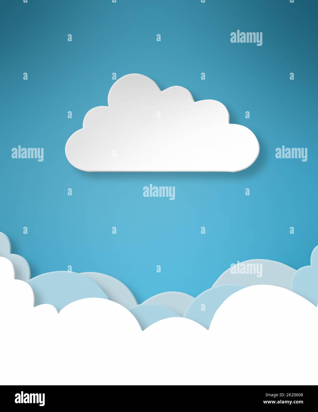 You storage amongst the clouds. Conceptual image representing modern cloud computing. Stock Photo