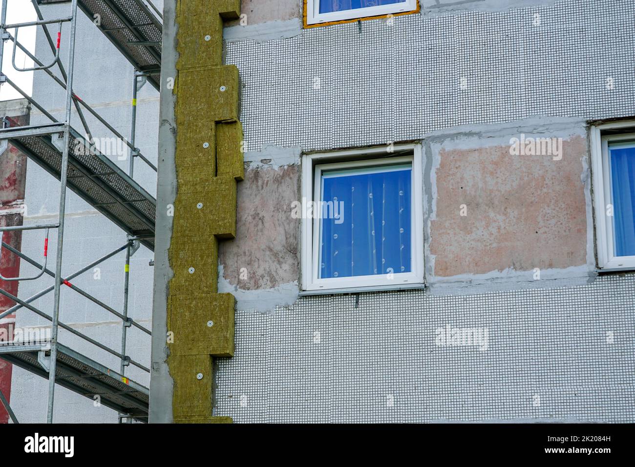 Image result for Thermal insulation of the facade of an apartment building with thick ...