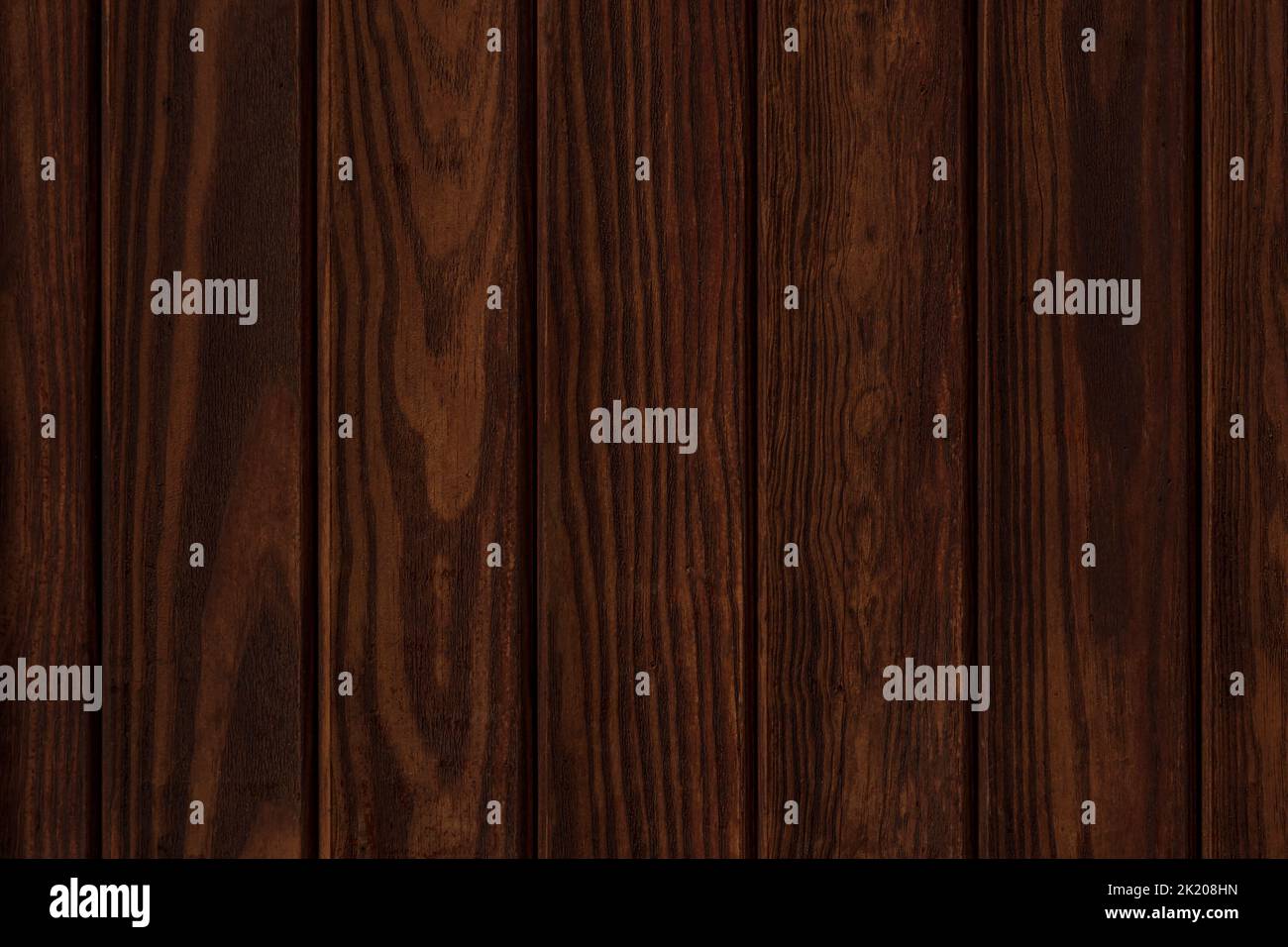 close up of dark brown wooden wall made of planks Stock Photo