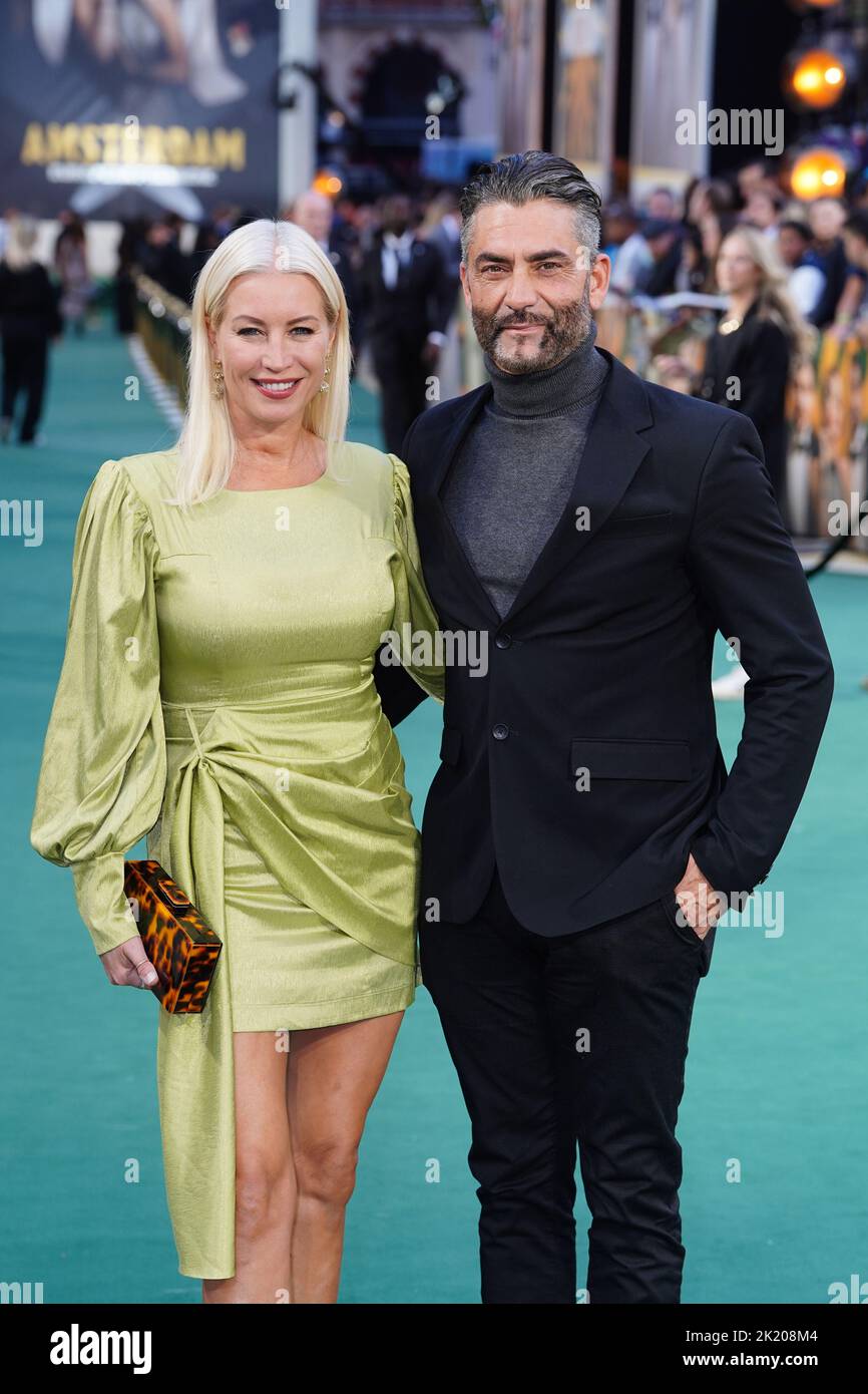 Denise van Outen and Jimmy Barba attends the European premiere of Amsterdam at the Odeon Luxe Leicester Square, London. Picture date: Wednesday September 21, 2022. Stock Photo