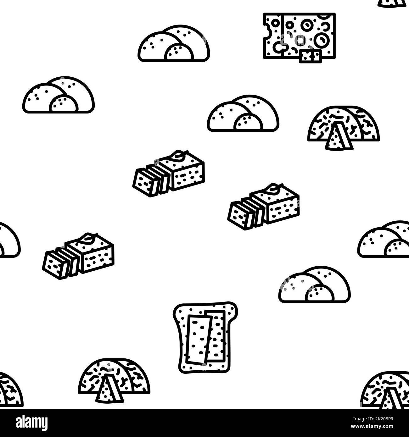 Cheese Dairy Delicious Nutrition vector seamless pattern Stock Vector