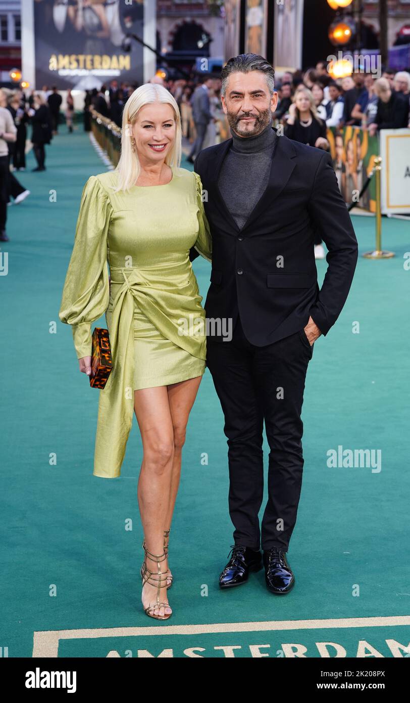 Denise van Outen and Jimmy Barba attends the European premiere of Amsterdam at the Odeon Luxe Leicester Square, London. Picture date: Wednesday September 21, 2022. Stock Photo