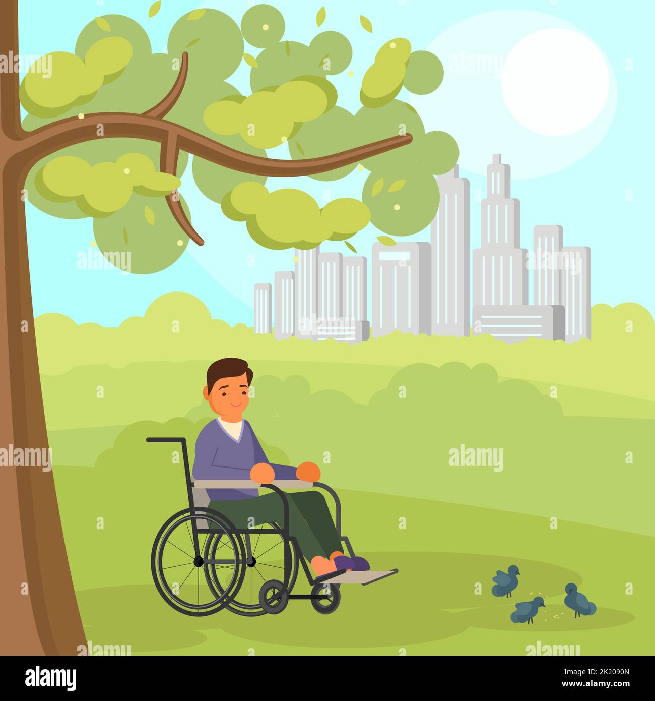 Vector illustration of disabled man in wheelchair Stock Vector Image ...