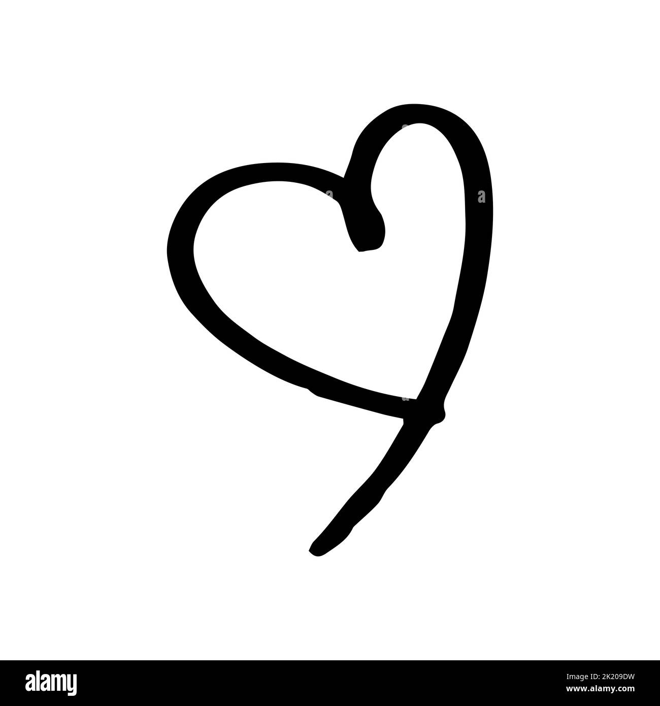 Vector black hand drawn heart icon Stock Vector Image & Art - Alamy