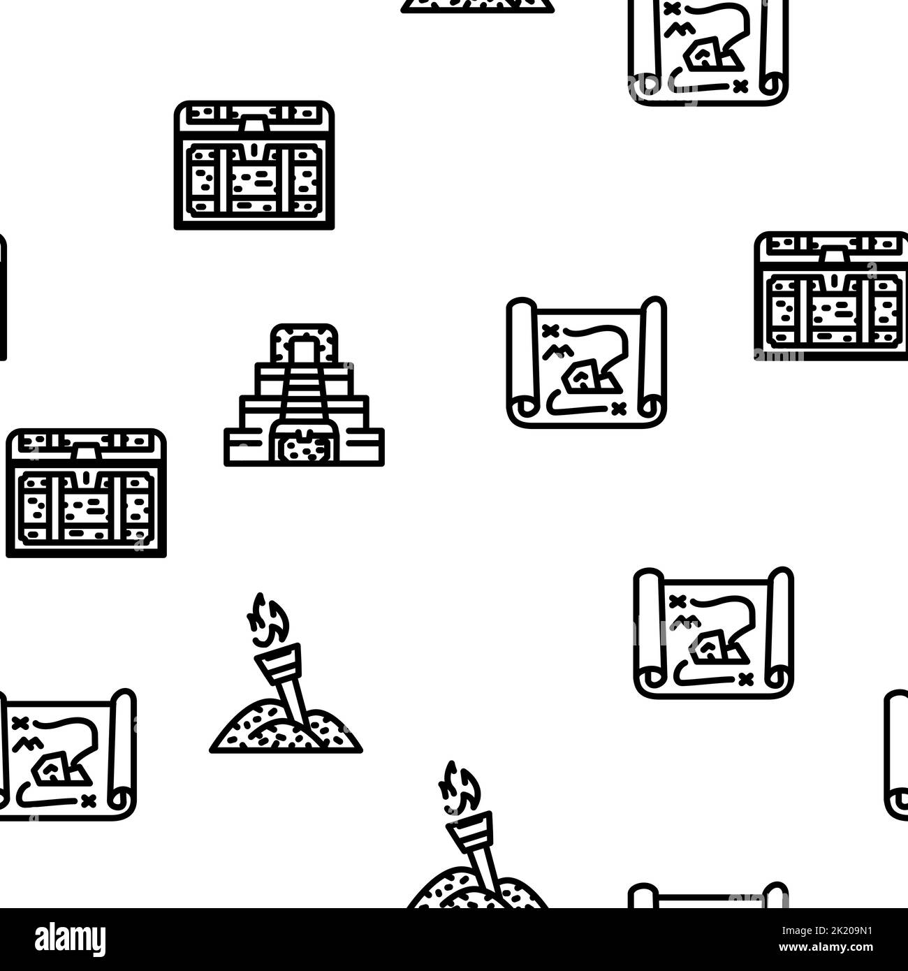 Treasure Precious And Antique vector seamless pattern Stock Vector