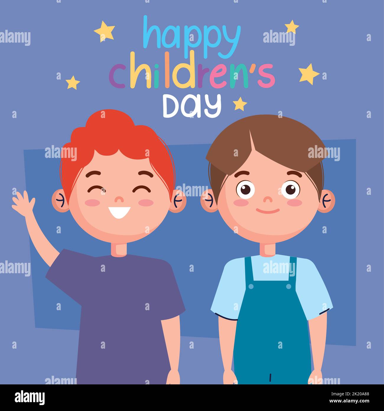 happy children day lettering with boys Stock Vector Image & Art - Alamy