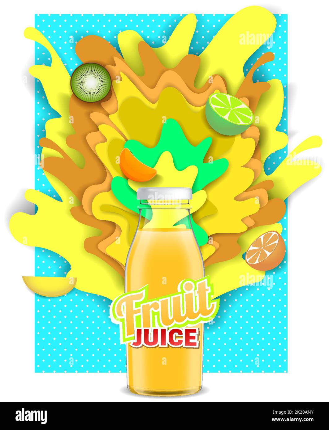 Vector paper cut tropical fruit juice drink Stock Vector Image & Art