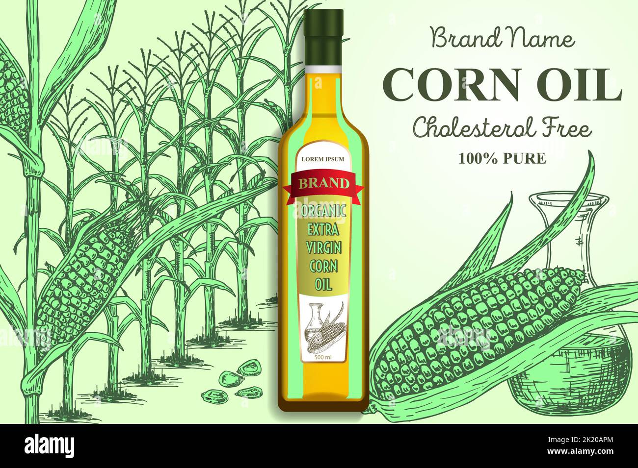 Corn oil brand ads vector poster banner template Stock Vector Image Corn oil brand ads vector poster banner template Stock Vector Image