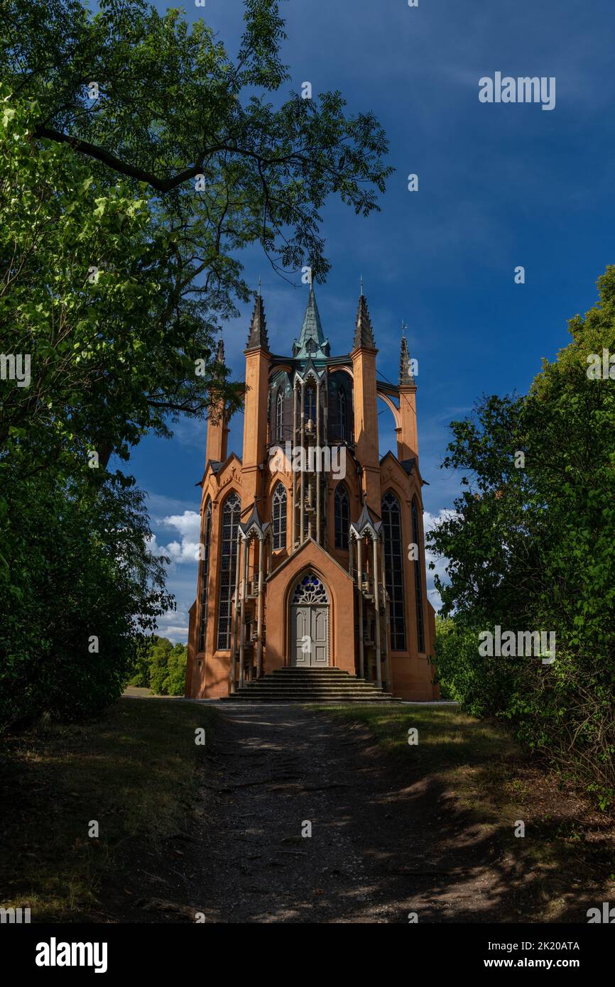 The first neo-Gothic building in the Czech Republic and the first lookout tower in Central Europe - Stock Image