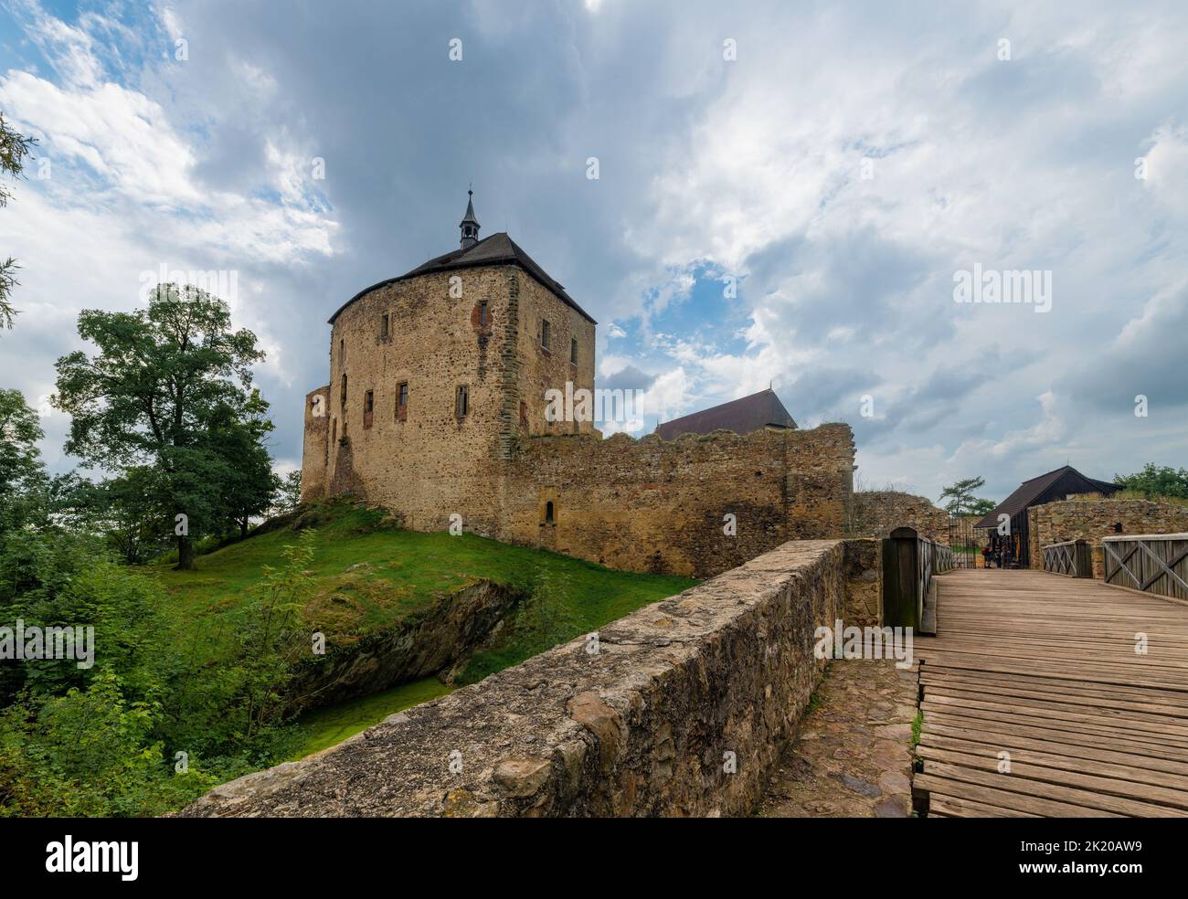 Ruin of King´s castle Tocnik in Central Bohemia - Czech Republic. - Stock Image