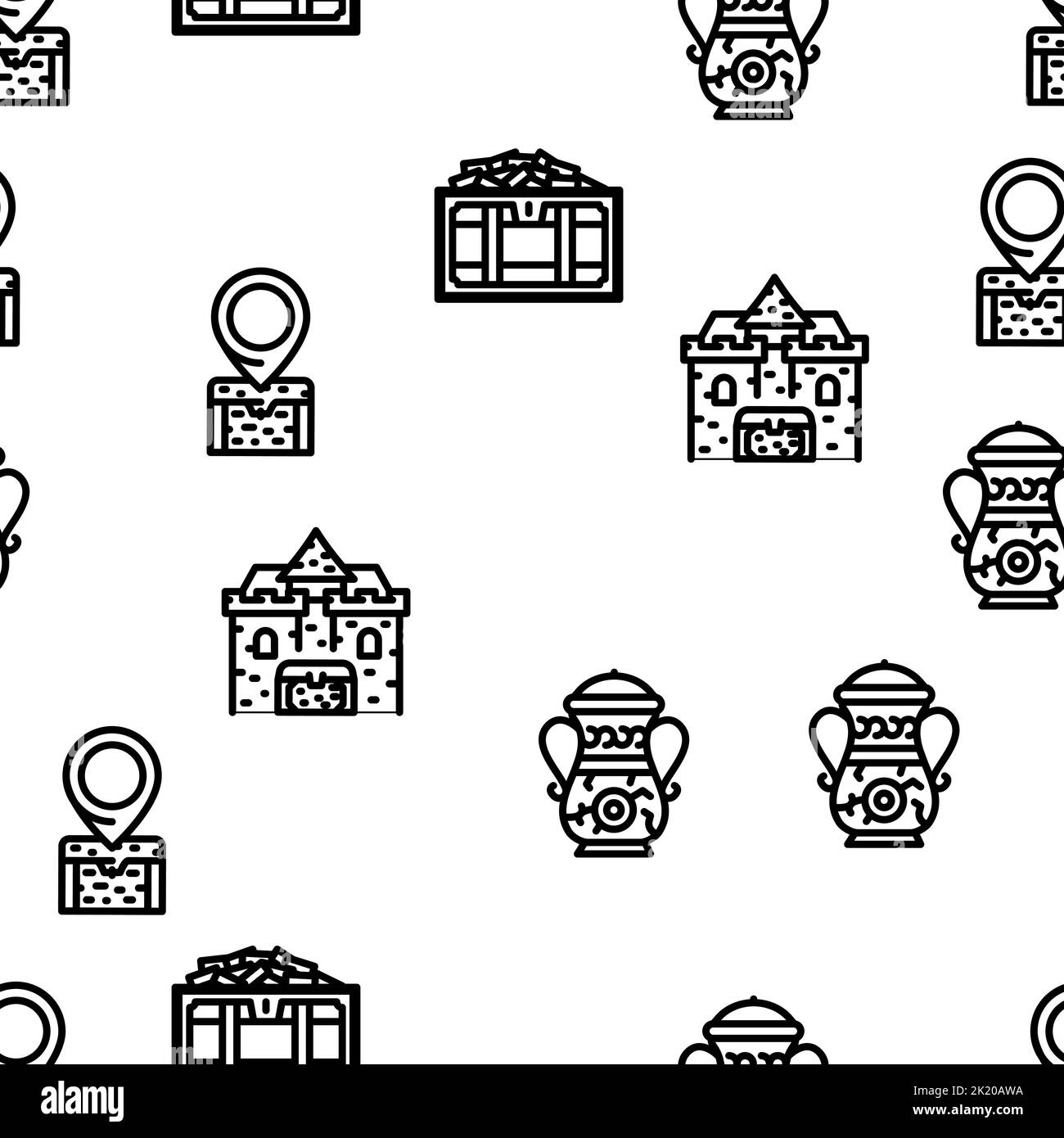 Treasure Precious And Antique vector seamless pattern Stock Vector