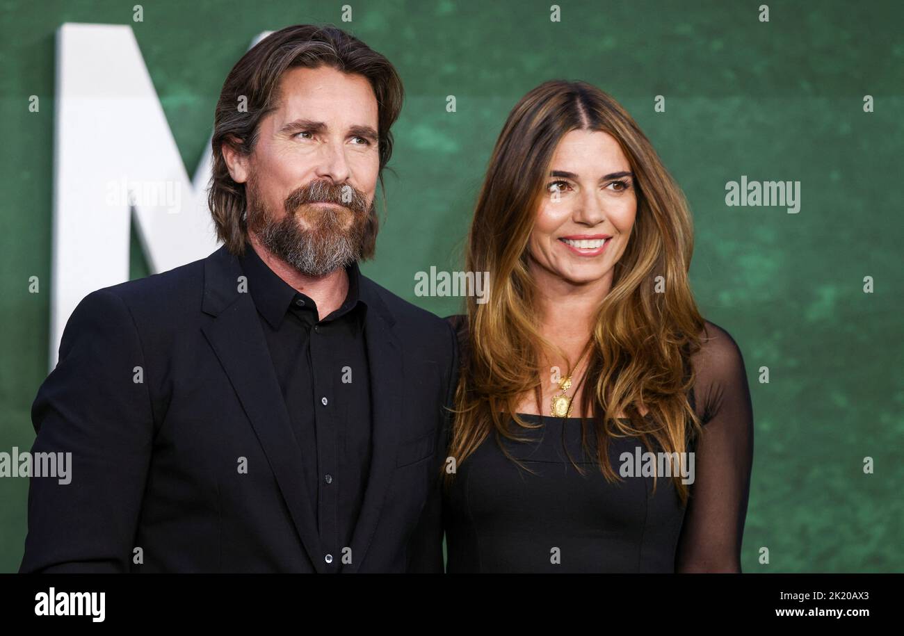 Cast member Christian Bale with wife Sibi Blazic attend the European premiere of the film 'Amsterdam', in London, Britain September 21, 2022. REUTERS/Tom Nicholson Stock Photo