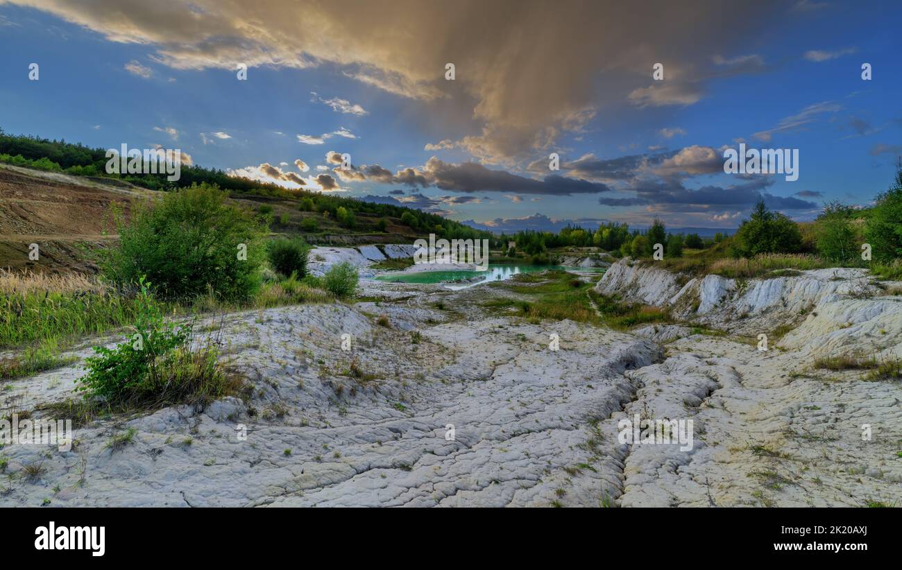 Former kaolin quarry called Maldives near the village Nepomysl - evening photos - Czech Republic, Europe - Stock Image