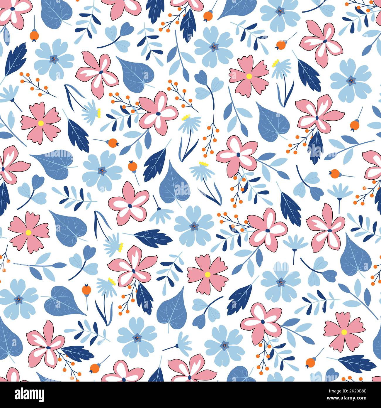 Modern ditsy floral seamless pattern design. Elegant small flowers and ...