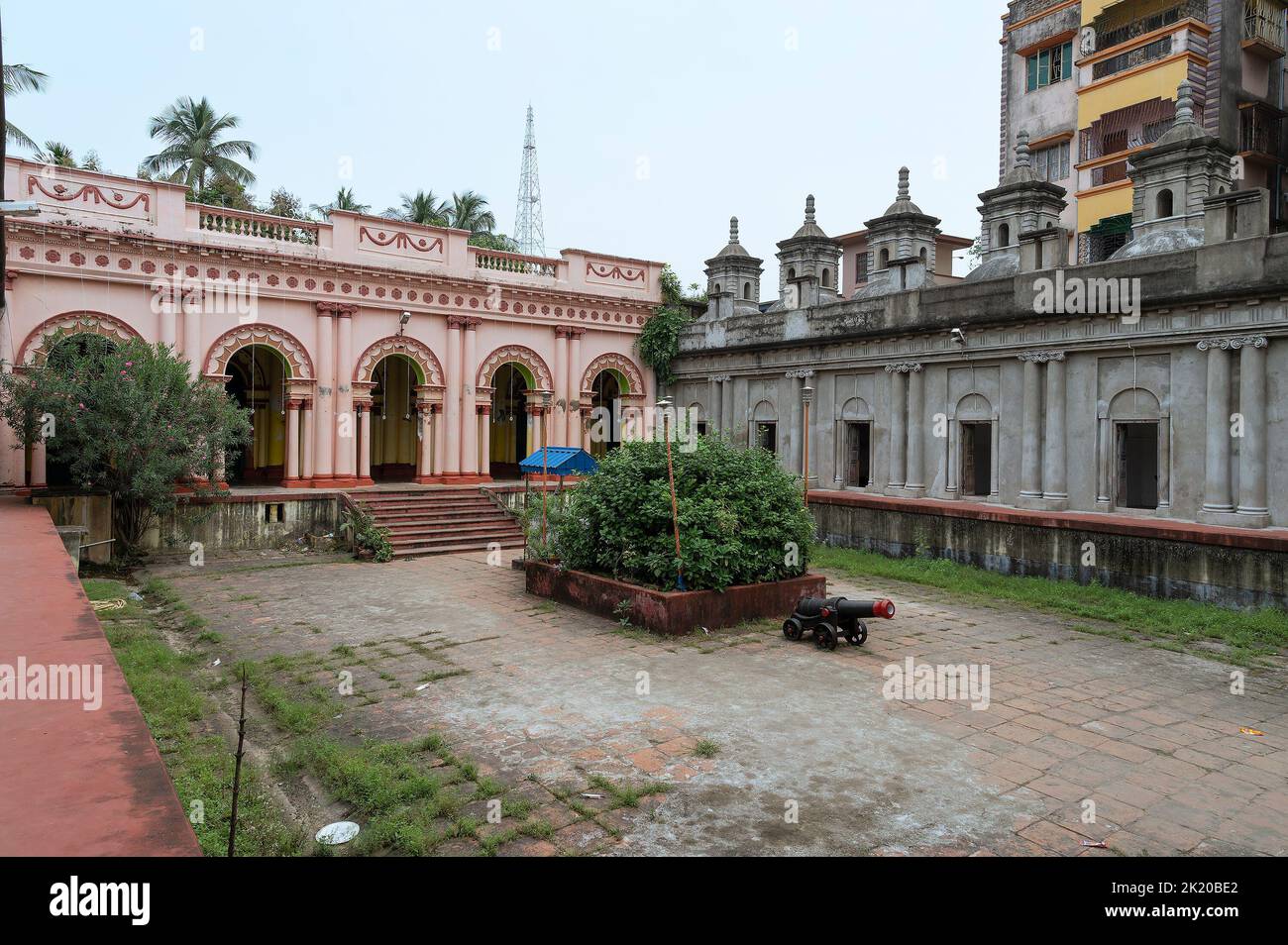 Howrah, West Bengal, India - 26th October 2020 : View of Shib Mandir, temple for worshipping lord Shiva , of Andul Rajbarhi , a palace or rajbari. Stock Photo