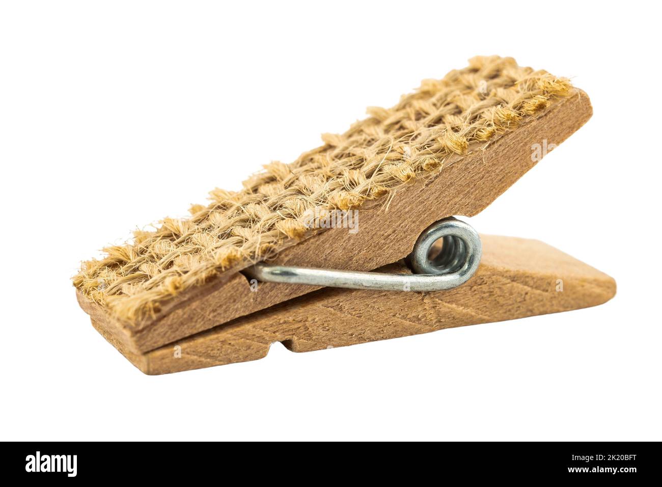 Wooden clothes pin isolated on white background Stock Photo by xamtiw