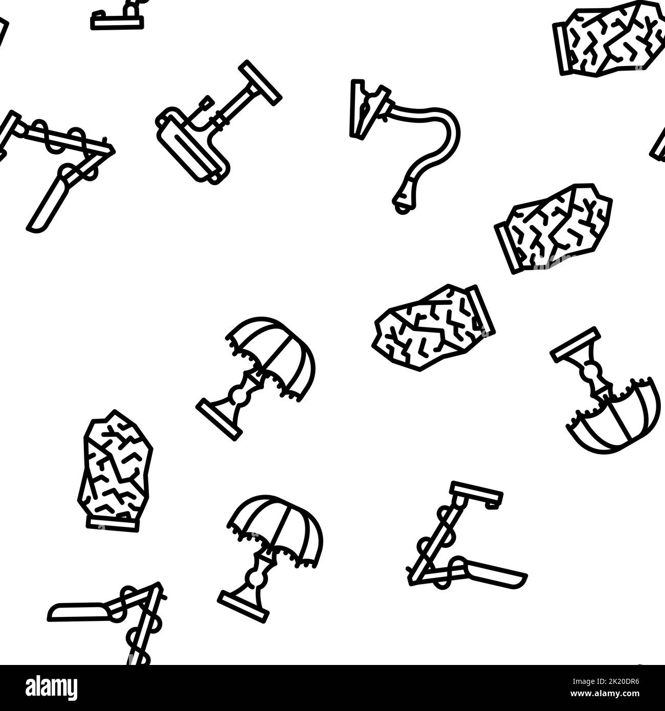 Lamp Equipment For Illuminate vector seamless pattern Stock Vector