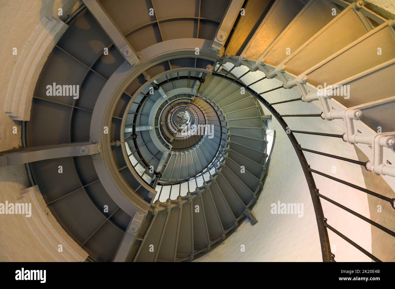 The metallic spiral staircase background Stock Photo Alamy
