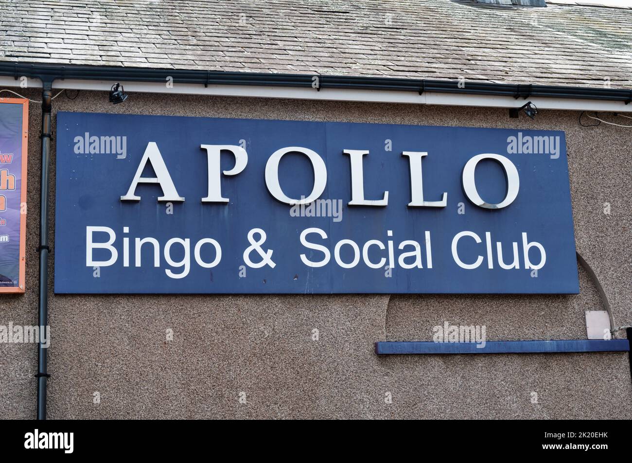 Caernarfon, UK- July 11, 2022:  Apollo Bingo & Social Club in Caernarfon in North Wales. Stock Photo