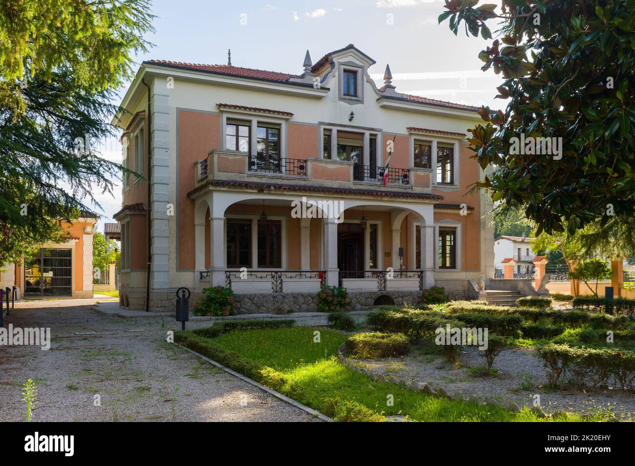 Sequals, Italy (18th September 2022) - Front view of Primo Carnera's Villa, built in the 30ies of the 20th century Stock Photo