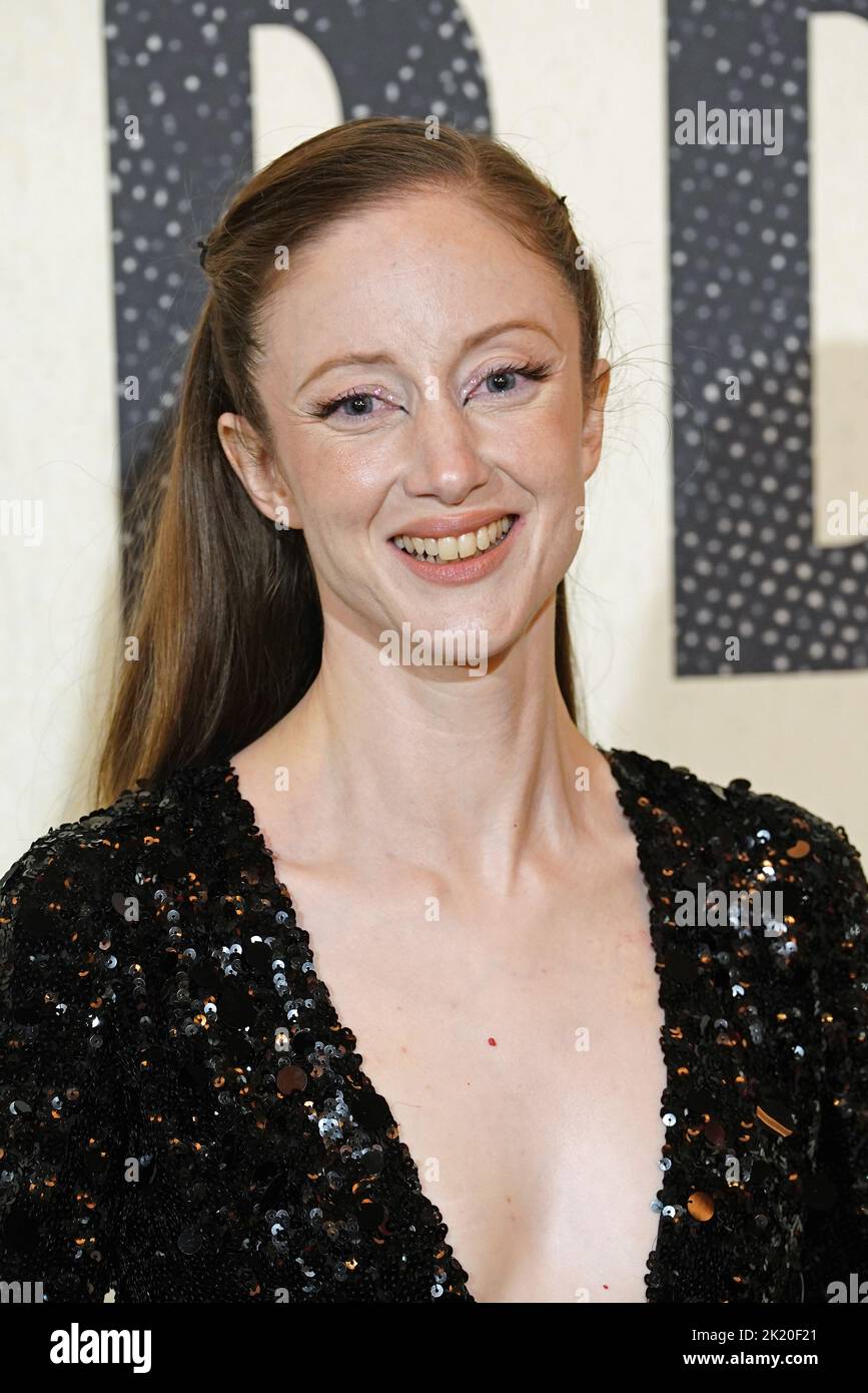 Andrea Riseborough attends the European premiere of Amsterdam at the Odeon Luxe Leicester Square, London. Picture date: Wednesday September 21, 2022. Stock Photo