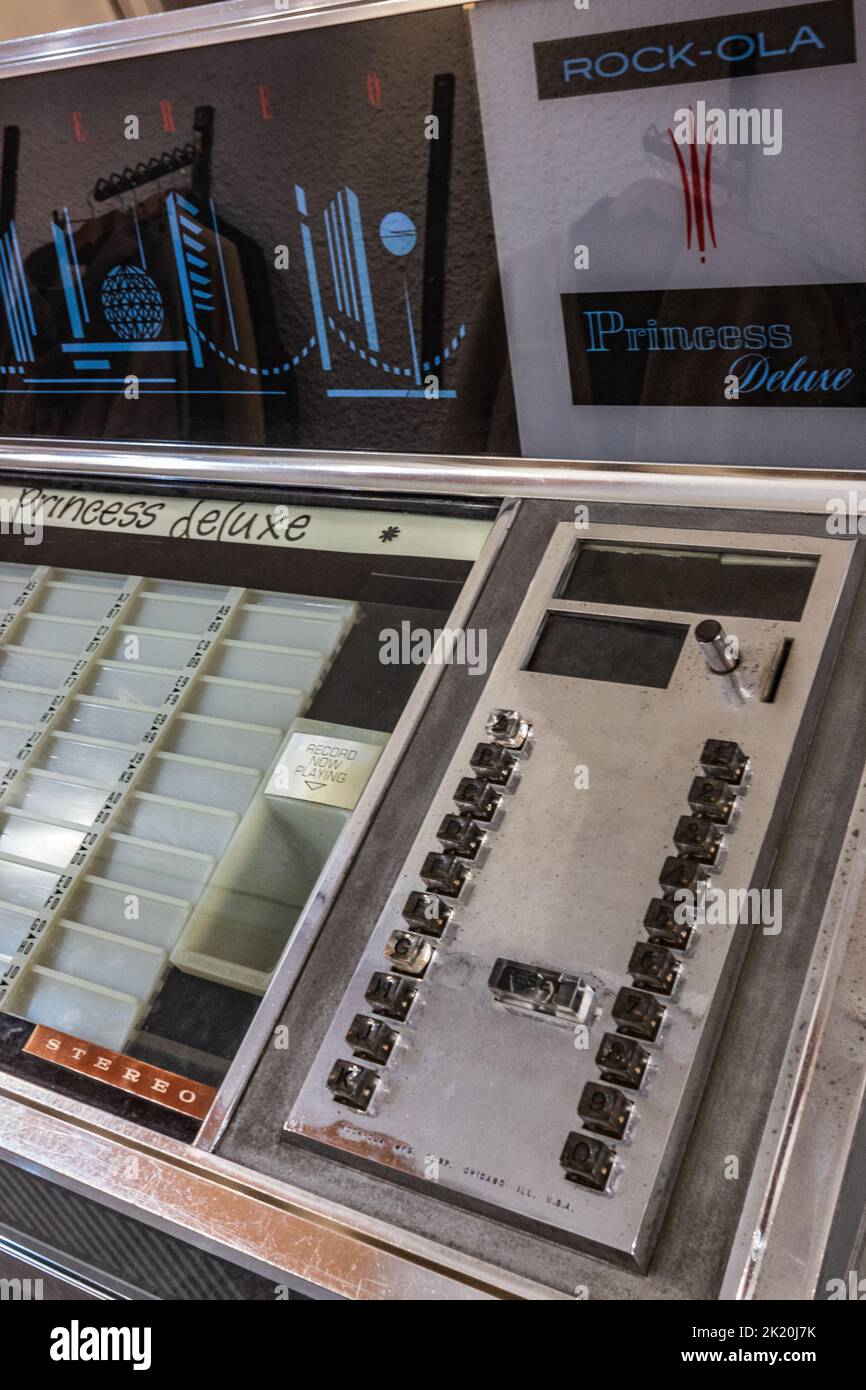 An old 1962 Rock-Ola jukebox, Princess deluxe, still in working order Stock Photo