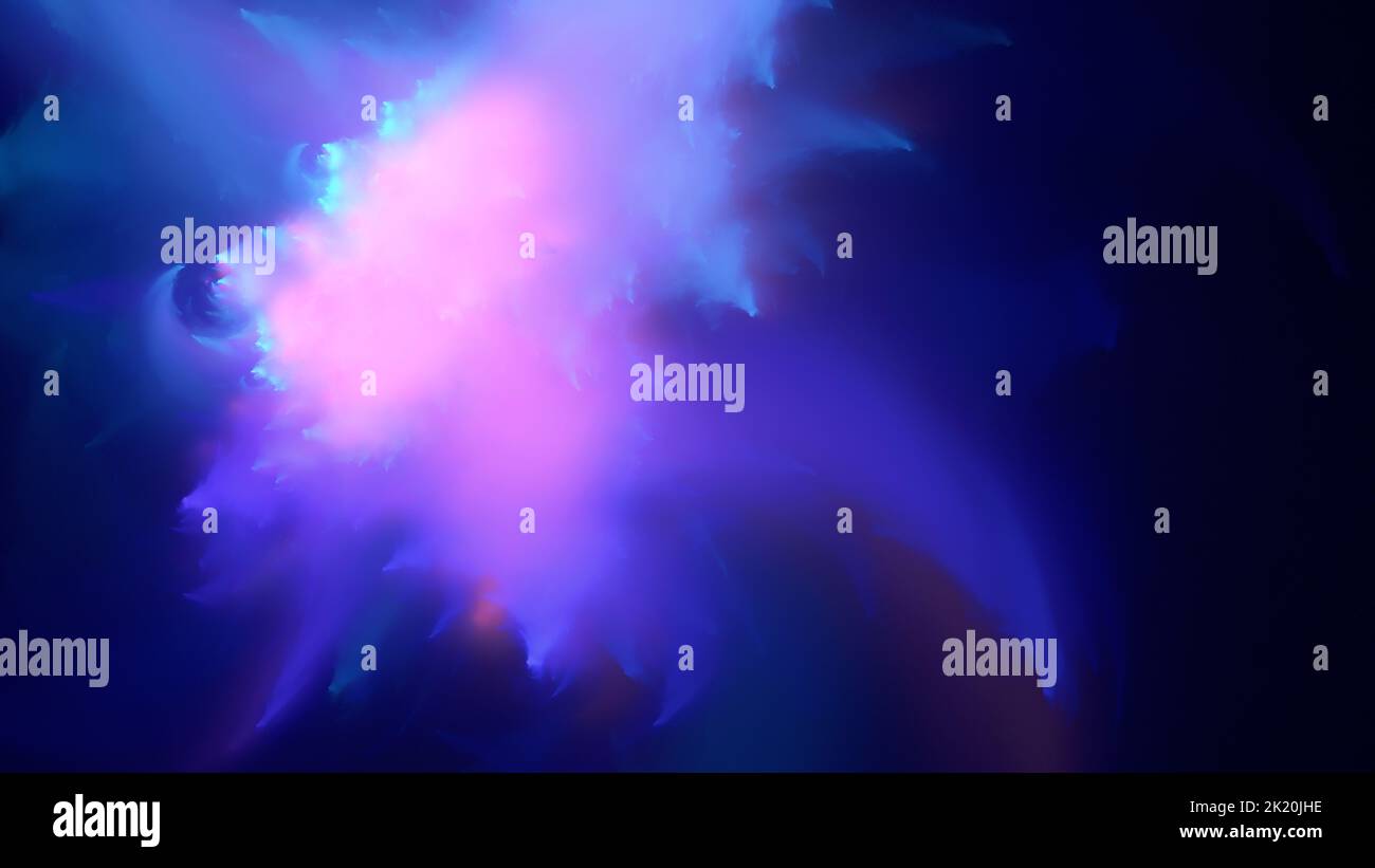 Neo Neon Pink and Blue Wispy Smoke Puffs Abstract Fractal Background ...