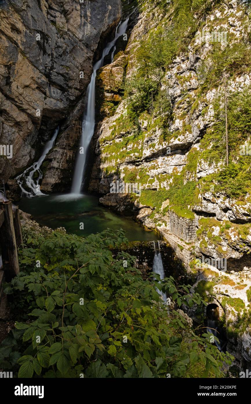 Savica waterfall in the Triglav national park in Slovenia Stock Photo
