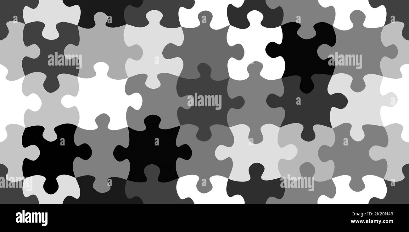 Seamless jigsaw puzzle pieces urban camouflage background pattern in