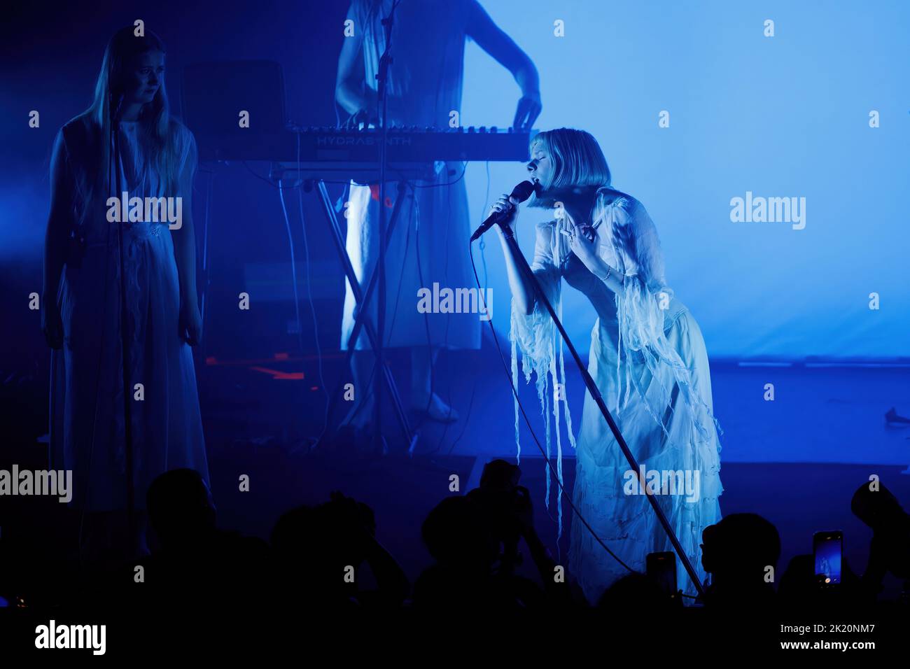 BARCELONA - SEP 12: Aurora (singer from Norway) performs on stage at Apolo on September 12, 2022 in Barcelona, Spain. Stock Photo