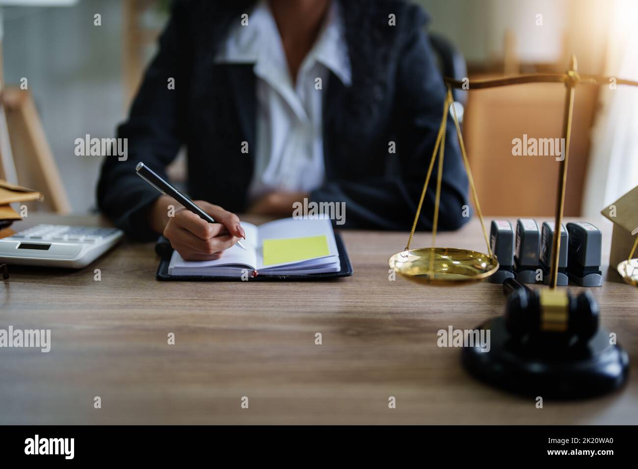 Portrait of African Americans female lawyer at work at office her Stock Photo