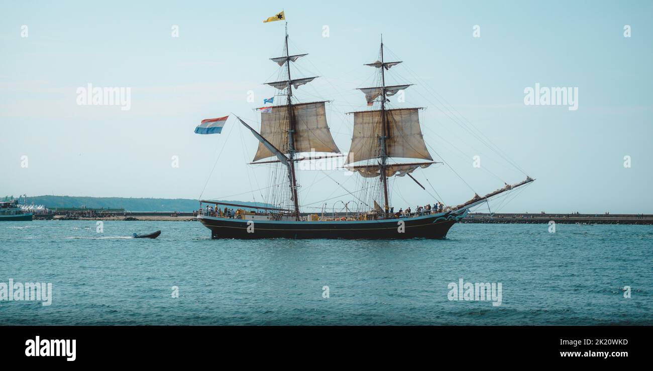 A large watercraft in the coast. Niesky, Germany Stock Photo