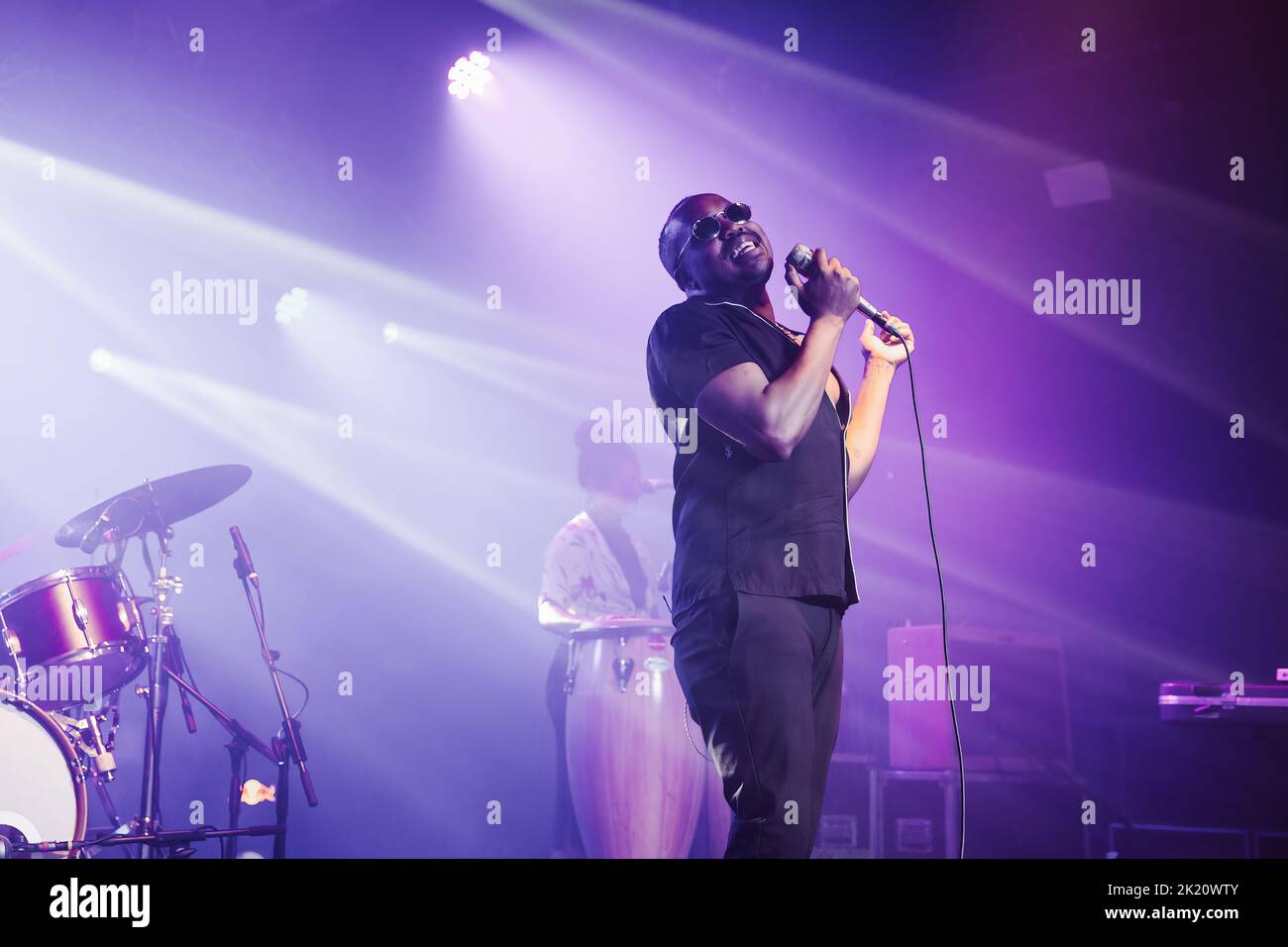 BARCELONA - SEP 9: Durand Jones and the Indications (soul band) perform on stage at Razzmatazz 2 on September 9, 2022 in Barcelona, Spain. Stock Photo