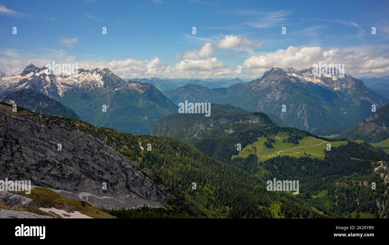 beautiful view of austrian alps near Lofer, Salzburger Land Stock Photo