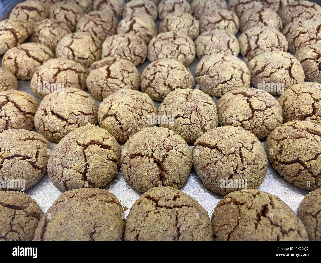 Cookies with colorful candies on them Stock Photo