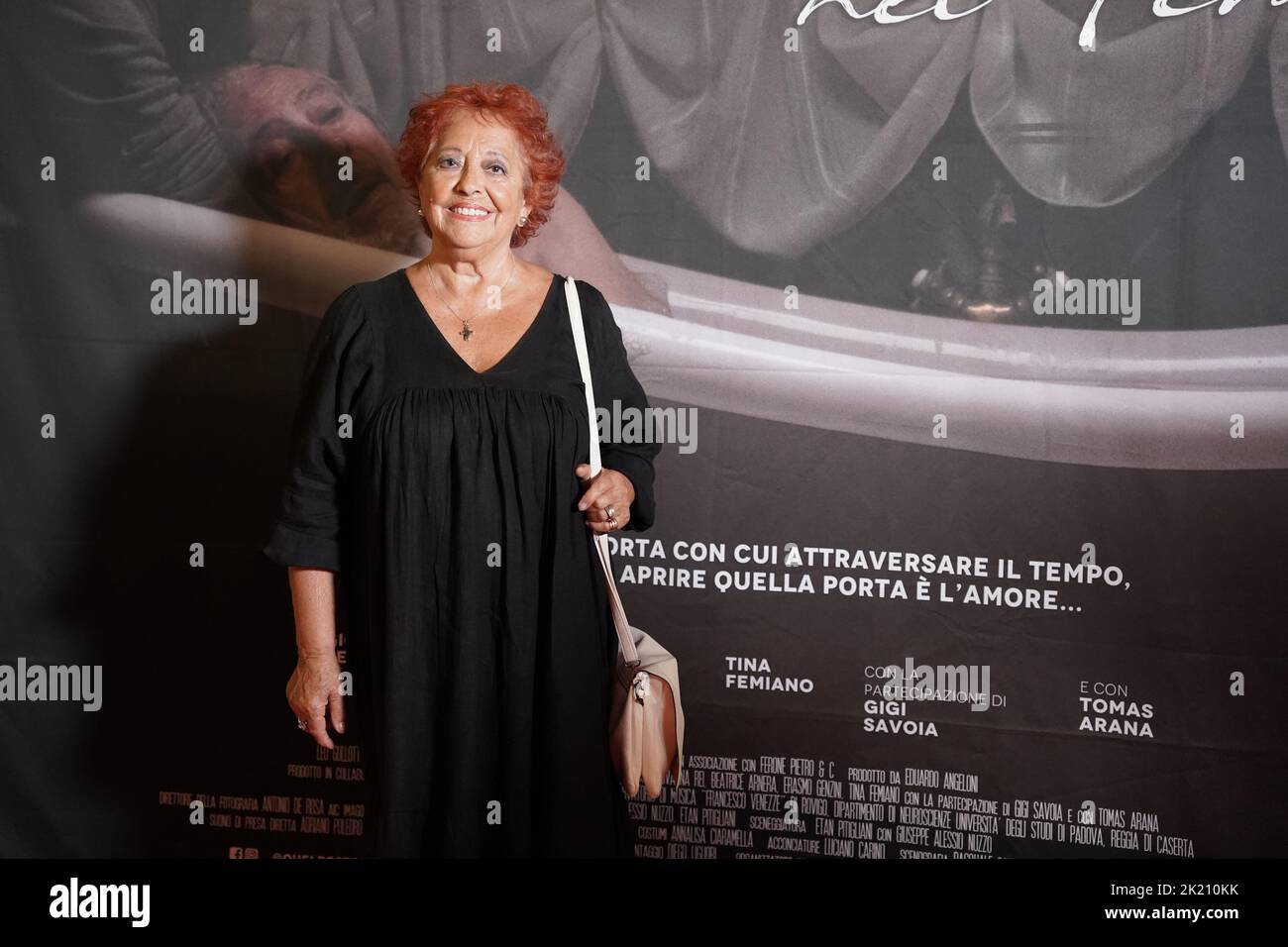 Naples, Italy. 20th Sep, 2022. The presentation to the press of the feature film 'Quel posto nel tempo' took place in Naples at the Cinema Modernissimo on the day of the Alzheimer with Leo Gullotta together with the director Giuseppe Alessio Nuzzo and Giovanna Rei, Tina Femiano and Gigi Savoia (Photo by Sonia Brandolone/Pacific Press) Credit: Pacific Press Media Production Corp./Alamy Live News Stock Photo