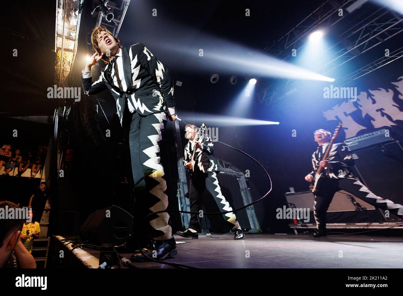 BARCELONA - SEP 8: The Hives (rock band from Sweden) perform on stage at Razzmatazz on September 8, 2022 in Barcelona, Spain. Stock Photo