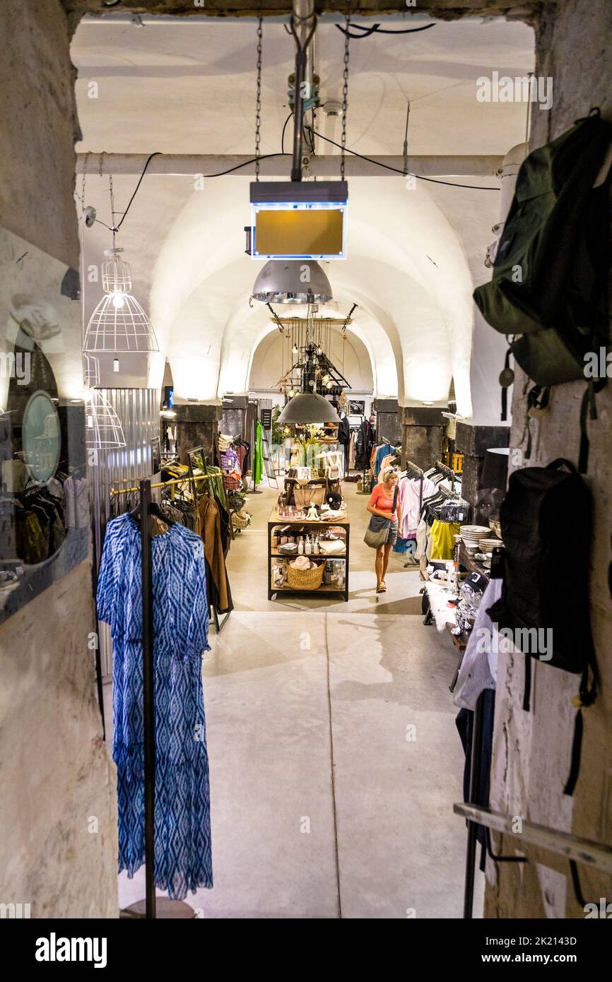 Interior of Lust Auf Gut concept store in the old town of Freiburg im Breisgau, Germany Stock Photo