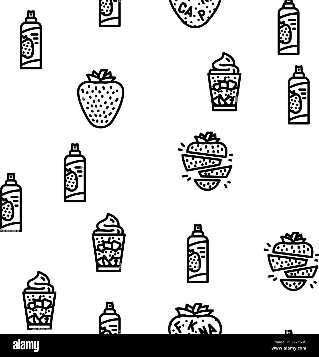 strawberry fruit fresh red berry vector seamless pattern Stock Vector ...