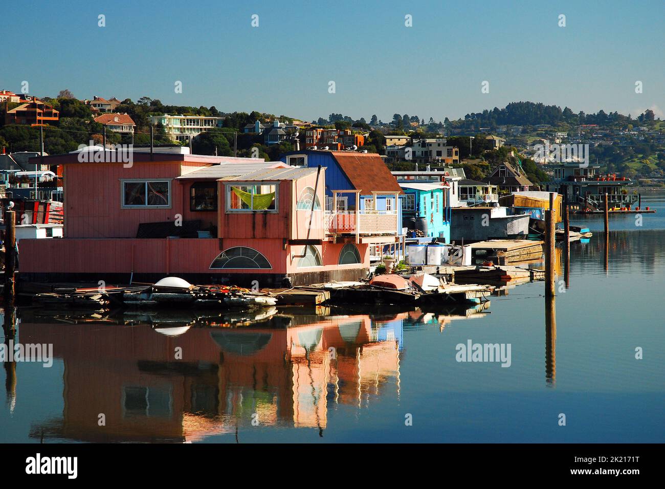 Houseboats, a Common Site in Sausalito California Stock Photo