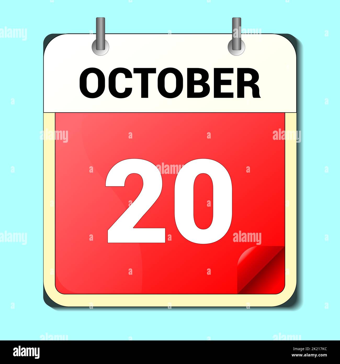 day on the calendar, vector image format, october 9 Stock Vector